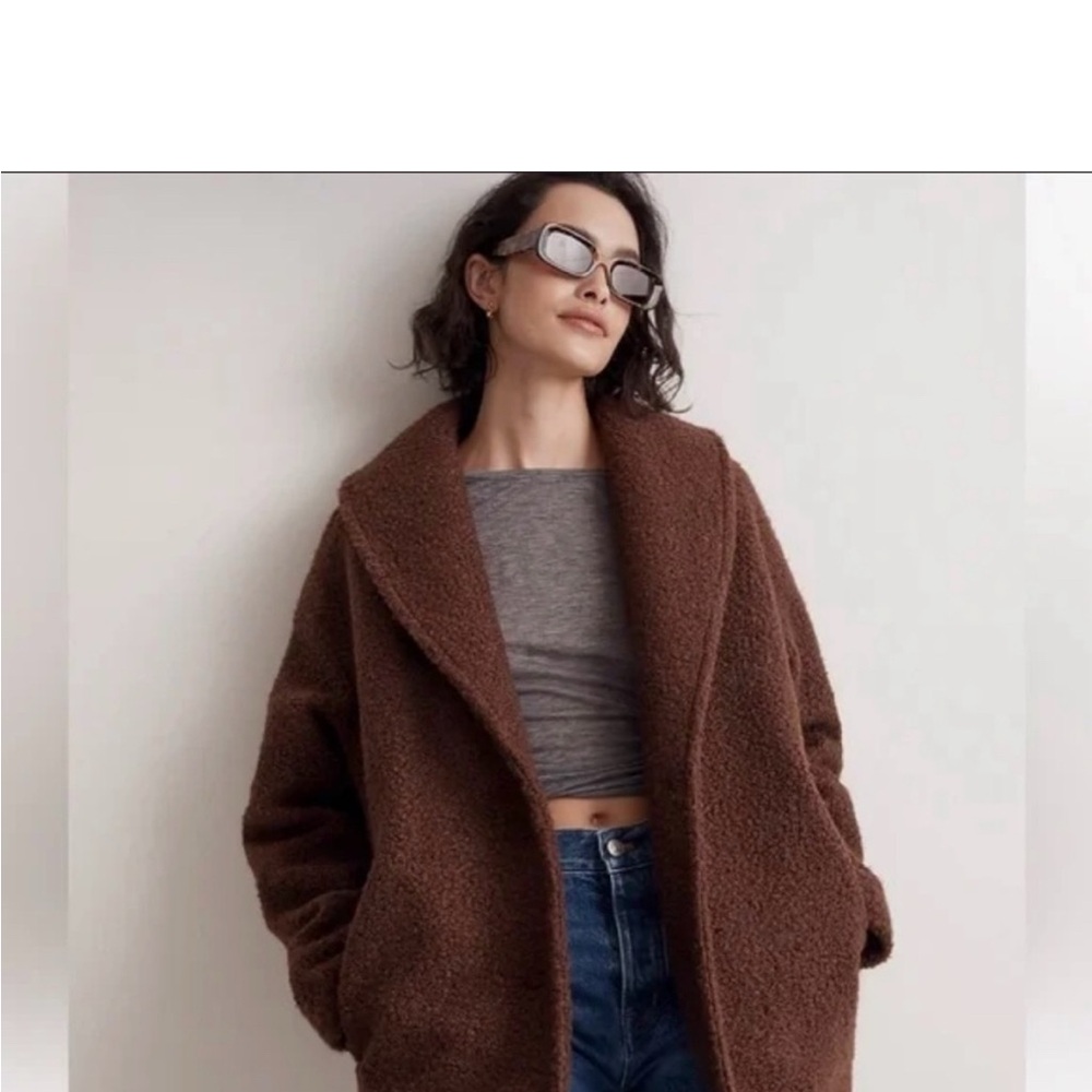 Madewell Pebbled Faux Sherling Coat